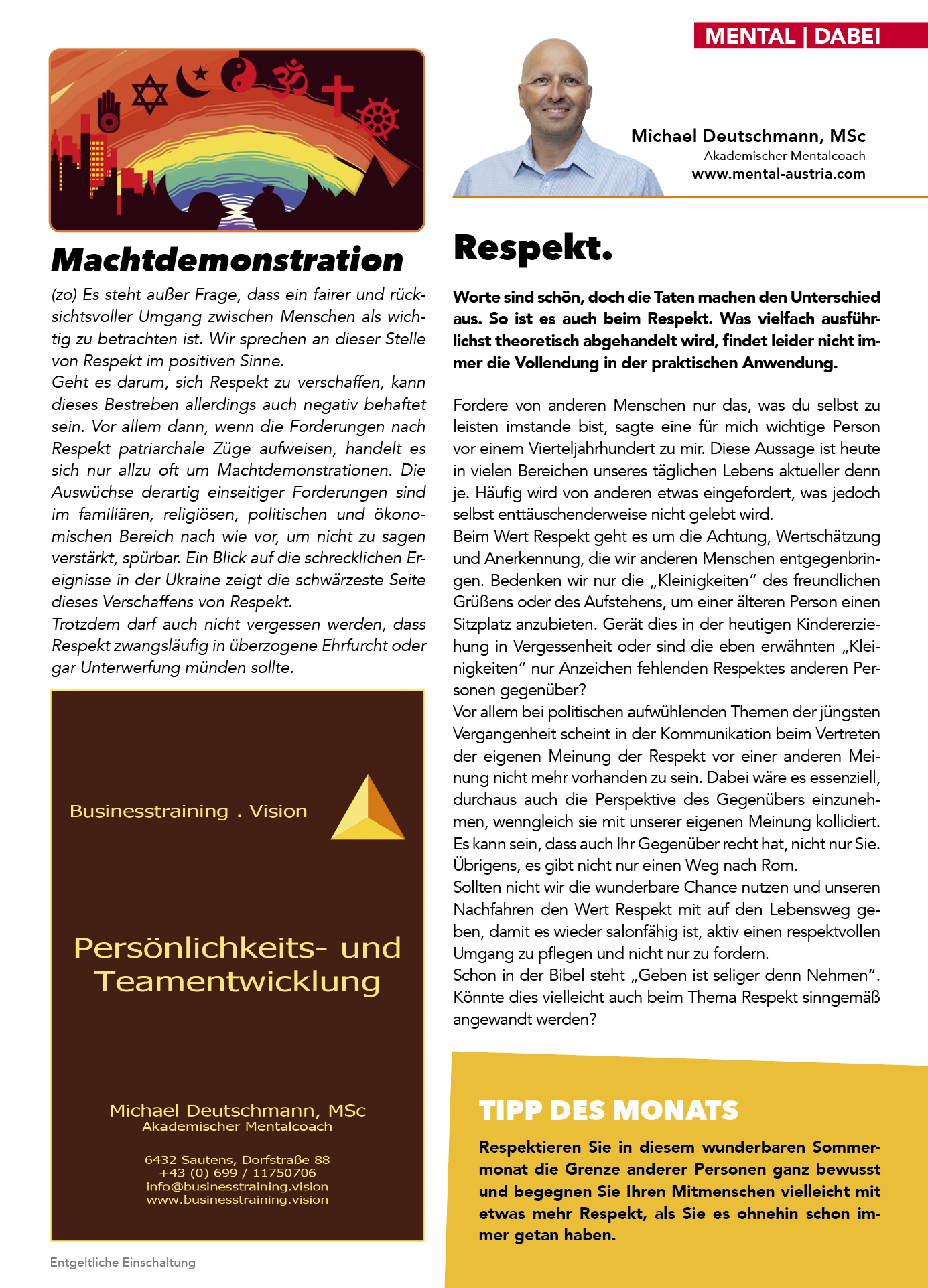 oberland-dabei-Juli-2023-respekt-mentalcoach-michael-deutschmann-msc-businesstraining-vision-mental-austria