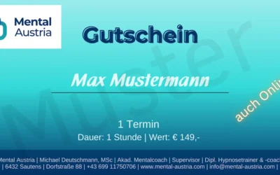 Gutscheine Mentalcoaching Tirol und Hypnose Tirol